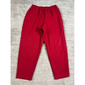 Season Ticket Pants Womens 14 Red Pull On Elastic Waist Vintage Made in USA 408